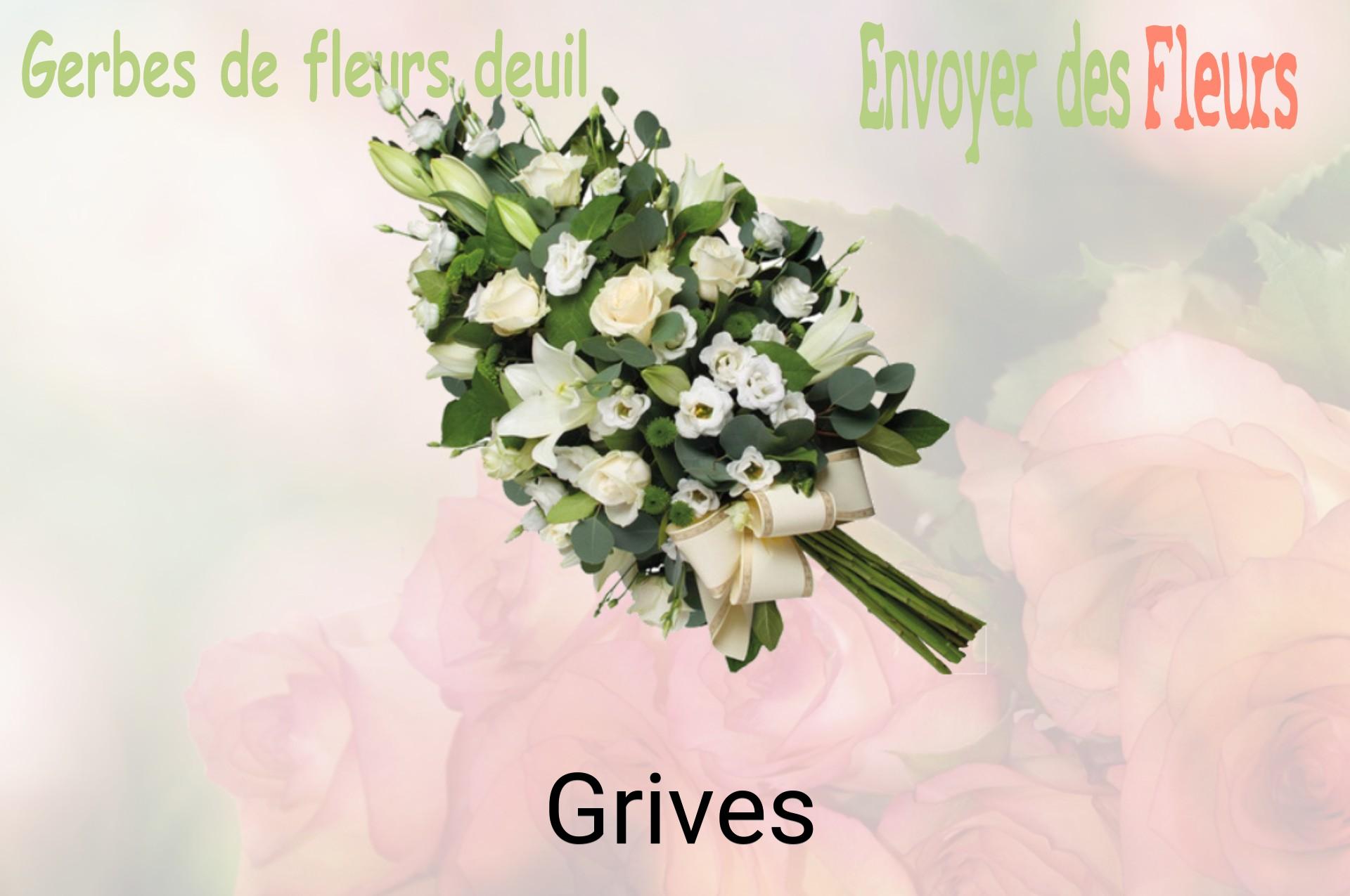 Gerbe de fleurs de deuil livrée à Grives